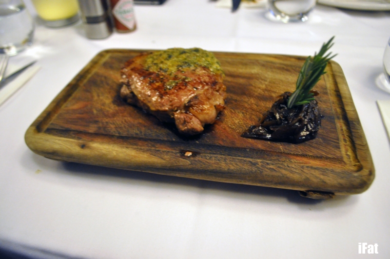 Sirloin steak with café de Paris butter & onion jam